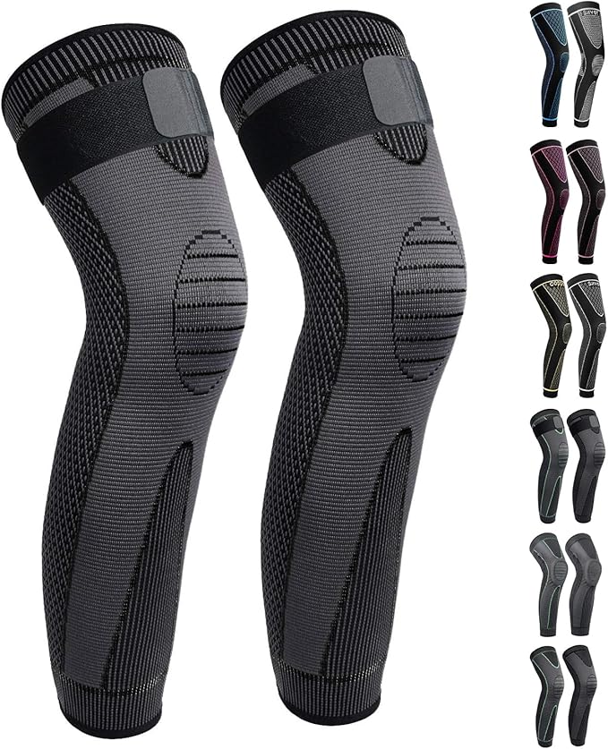 Full Leg Sleeves Long Compression Leg Sleeve Knee Sleeves Protect Leg, for Man Women Basketball, Arthritis Cycling Sport