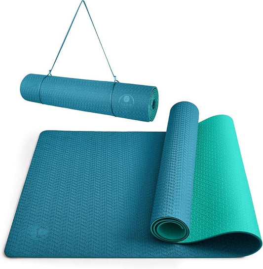 IUGA Yoga Mat Non Slip Anti-tear Pilates Mat Eco Friendly Hot Yoga Mats Thick for Workout & Exercise(72"x 24"x 6mm)