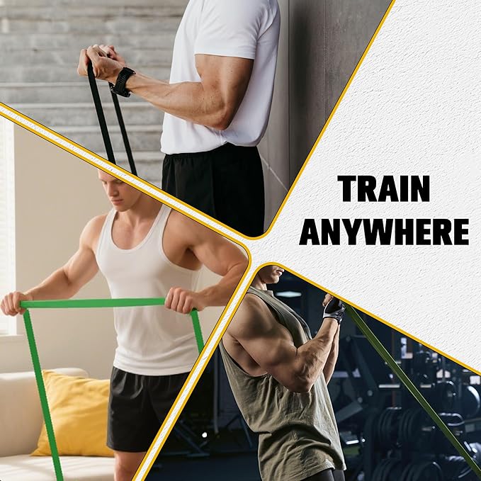 Resistance Band Workout Footplate - Non-Slip Wooden Fitness Board, Exercise Platform for Full-Body Home Gym, Strength Training, Stretching, Flexibility and Balance