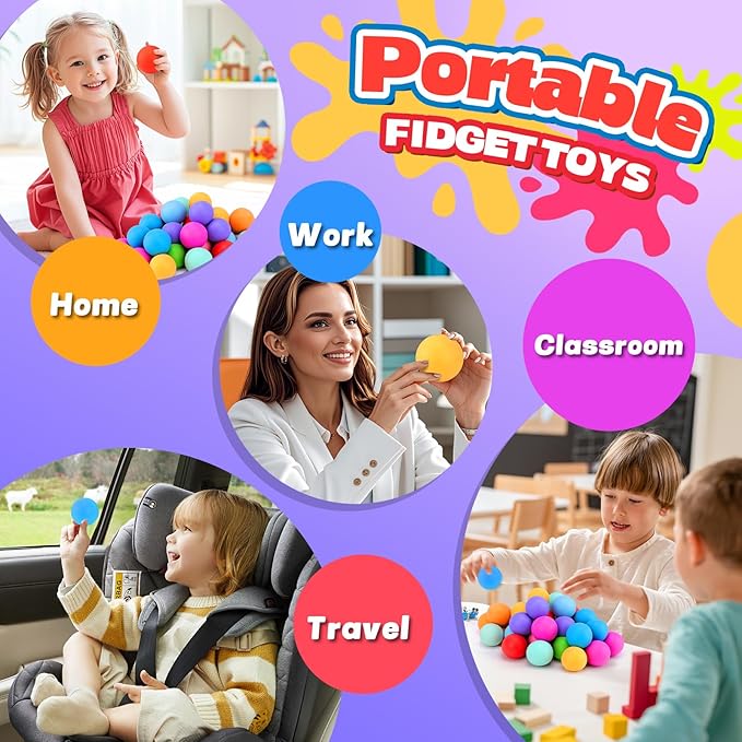 12PCS Color-Changing Stress Balls - Soft, Squeezeable Stress Relief Balls for Relaxation, Ages, Ideal for Parties, Home, Classroom, and Office Use, Slow-Rebound Design, Portable