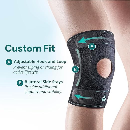 OPPO RK102 Adjustable Knee Brace with Stays – Breathable Neoprene Support for Knee Injury Recovery & Arthritis Pain Relief – For Running, Hiking, Workout, Tennis – One Size for Men & Women (1 Pack)