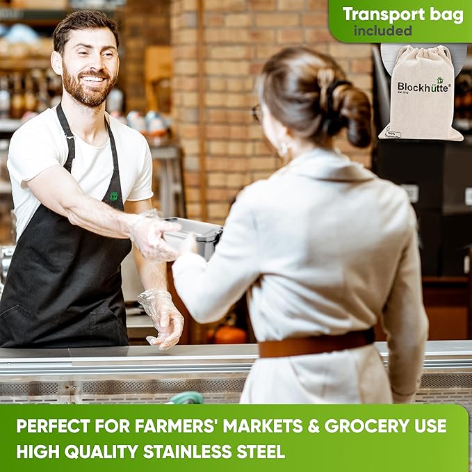 Blockhütte Stainless Steel Lunch Box I 27oz I with free sealing I Bento Box 3 Compartments, Leak-Proof Food Containers, Metal Lunchbox for Travel & Work, Eco-Friendly Meal Storage Solution