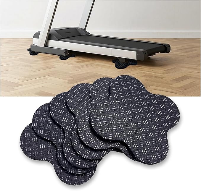 Non-Slip Walking Pad Mat, Treadmill Mat Pad for Carpet Hardwood Floors, Anti Vibration Exercise Equipment Mat for Under Treadmill & Exercise Bike Rowing Machine (6, Clover Shape, 4 x 4 x 0.2 inch)