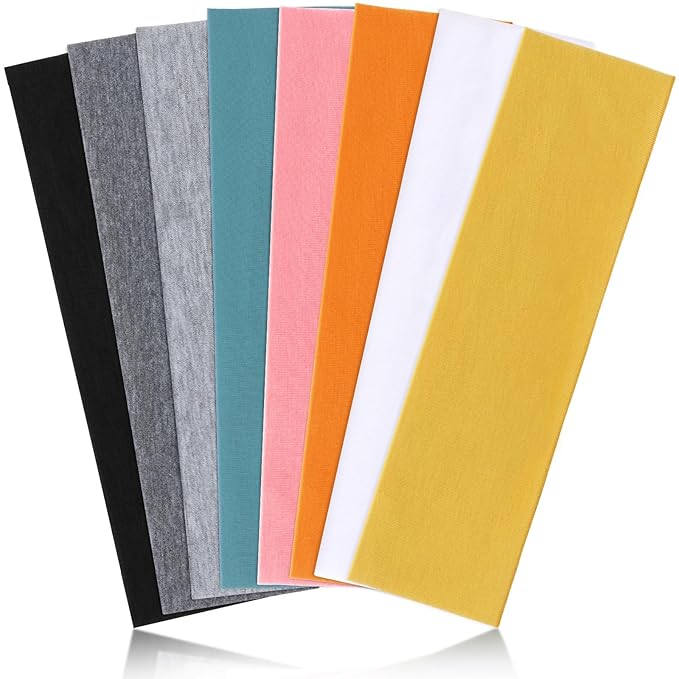 DRESHOW 8 Pack Sports Headbands for Women Non-Slip Stretchy Fashion HairBand Curly Hair Headband Soft Hair Accessories for Daily Wear Workout Yoga Running