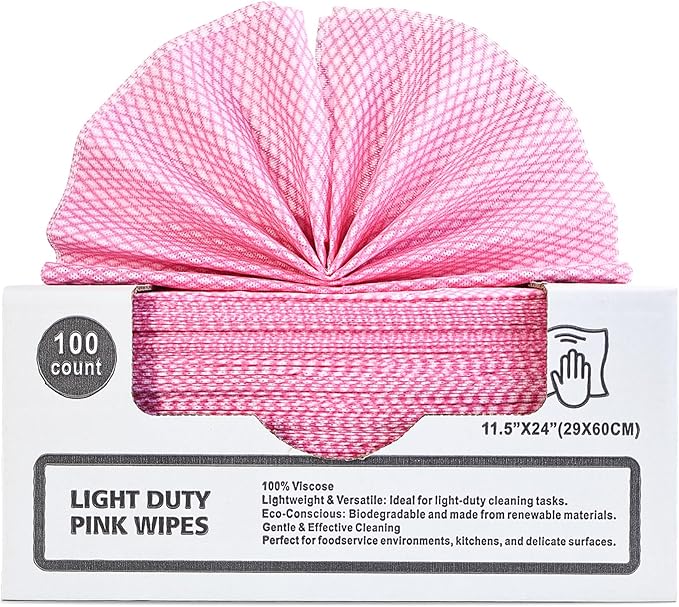 GUYUANGLO Foodservice Cleaning Towel 100pack Disposable Dish Cloths Heavy Duty Foodservice Cloths 11.4x23.6inches,Red