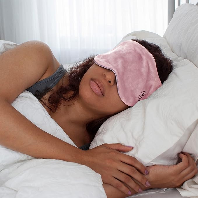 BARMY Weighted Sleep Mask for Women (0.8lb/13oz, 4 Colors) Weighted Eye Mask for Sleeping, Eye Cover That Blocks Out Light to Help Relaxation and Night Sleep, Comfortable Blackout Sleeping Mask, Pink