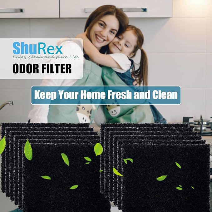 12 Pack Replacement Odor Absorbing Filter Refills for Home Zone Living Kitchen Trash Can, Activated Charcoal Deodorizer Compatible with Home Zone Living CleanAura Odor Control Compartments
