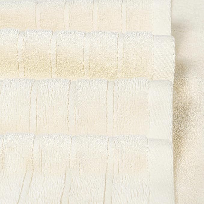 Tens Towels Pack of 4 Extra Large Bath Towels 30 x 60 Inches, 100% Cotton, Larger & Lighter Weight, Quicker to Dry, Super Soft and Absorbent, Perfect for Bathroom, Cream