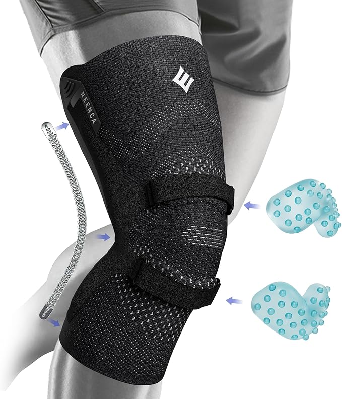 NEENCA Knee Brace for Knee Pain, Compression Knee Support with Patella Tendon Strap & Gel Pads, Side Stabilizers. Knee Sleeve for Meniscus Tear, ACL, PCL, Arthritis, Joint Pain Relief, Runner, Workout