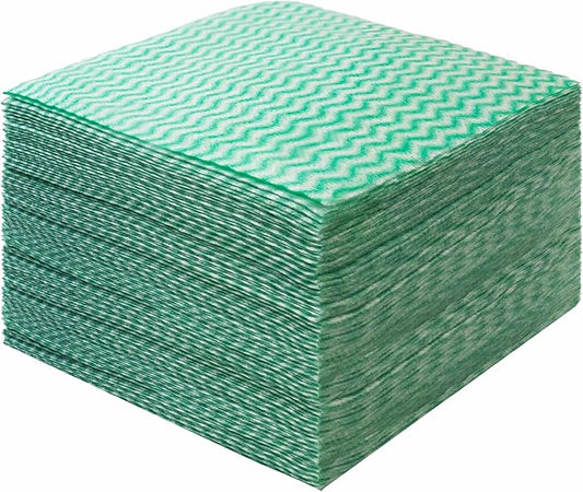 Disposable Cleaning Cloths Reusable Dsih Cloths for Kitchen Disposable Dish Rag Dry Fast 11.8x11.8 inch Pack of 100, Green