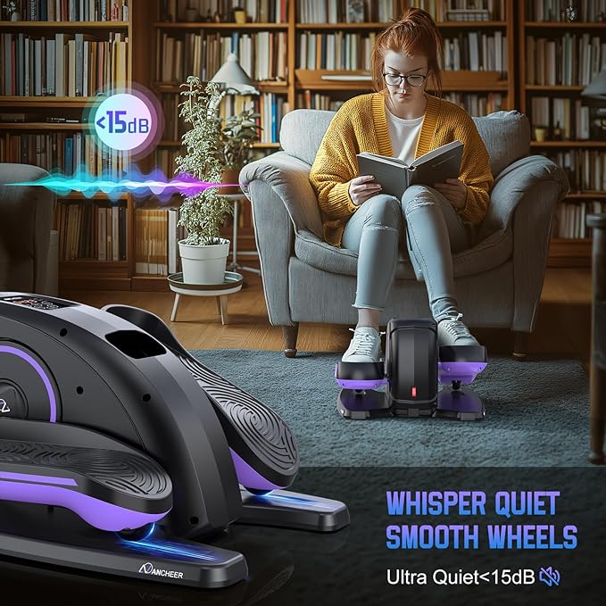 ANCHEER Under Desk Elliptical Machine, Electric Seated Pedal Exerciser as Seen on, Mini Elliptical Machines for Seniors, LCD Display Monitor, Portable Quiet Elliptical Machine, Leg Exerciser for Home