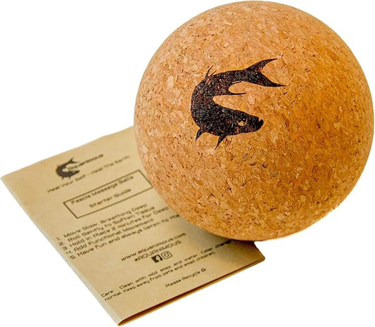 4" Large Cork Massage Ball Natural Firm Ultra-Light Eco-Friendly HIPS, Shoulders, Chest Large Massage Ball