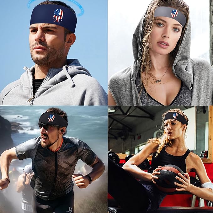 Headbands for Men Women 3pcs Sports Sweat Bands Headbands Men Sweatbands Workout Running Headband for Mens