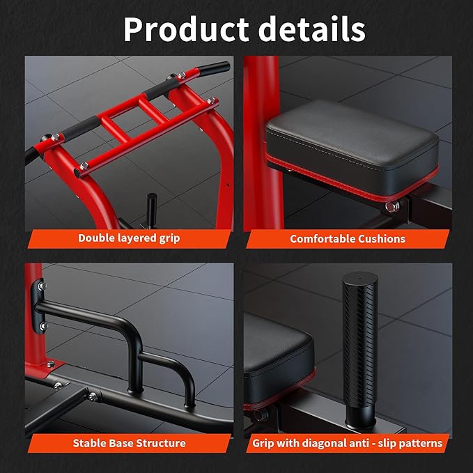 SogesHome Pull Up Bar and Dip Station, Heavy Duty Adjustable Home Gym Equipment for Strength Training, Multifunctional Workout Bar with Resistance Bands – Full Body & Core Exercise