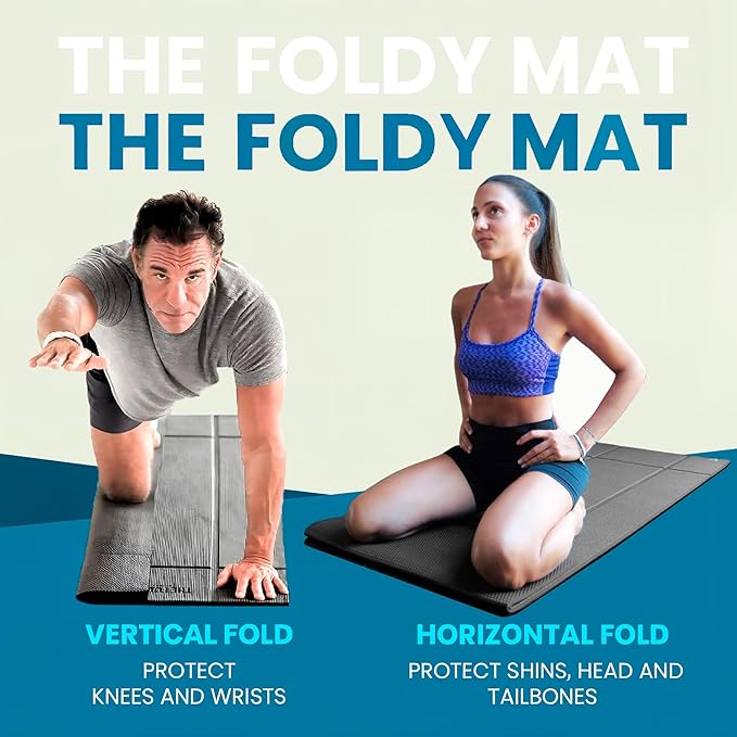 Foldable Yoga Mat Thick, in 6 Combinations; Greater Support and Protection for Joints, Body Alignment System, and Sections for Hands and Feet. Non-slip texture and water-resistant