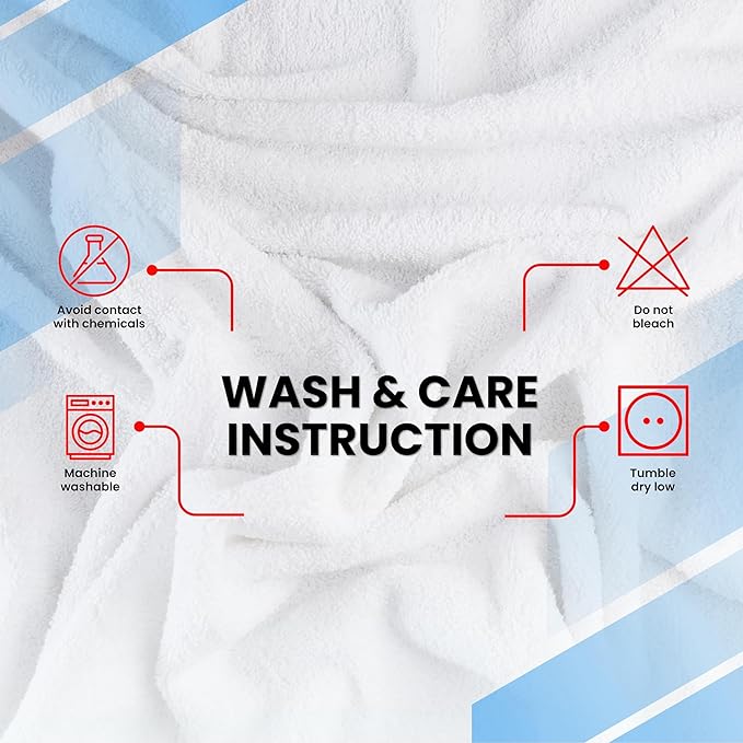 Infinitee Xclusives Luxury 100% Ring-Spun Cotton White Bath Towels Set of 4 (27x54 inches) – Soft, Absorbent & Quick-Drying Towels for Bathroom, Gym, Spa & Hotel Use (Brilliant White, Bath Towels)