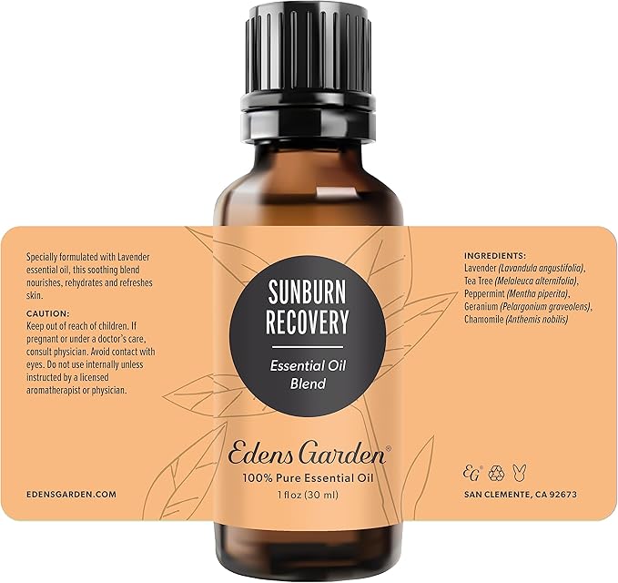 Edens Garden Sunburn Recovery Essential Oil Blend- 100% Pure Premium Grade, Undiluted, Natural, Therapeutic, Aromatherapy, The Best for Skin, Face, Hair 30 ml (1 fl oz)