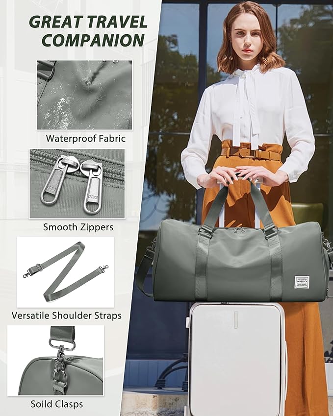 Gym Bag Womens,Travel Duffel Carry on Bag Sport Tote Bag Weekend Overnight Bag