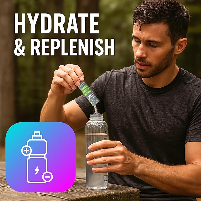 Electrolyte Drink Mix Hydration Packets: 1000mg Sodium, Potassium & Magnesium Citrus Salt Hydrating Powder, Zero Sugar - 30 Lemon Lime Electrolyte Powder Packets, For Rehydration or Dehydration Relief
