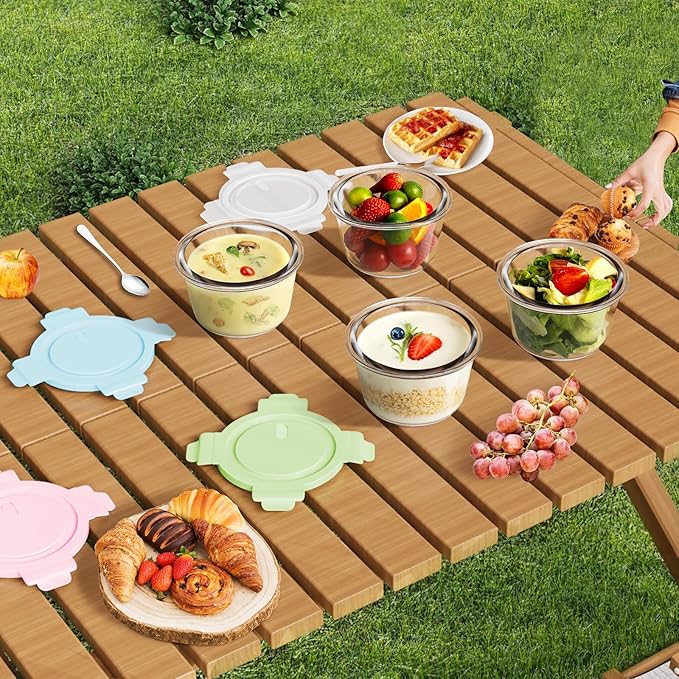 16oz Glass Meal Prep Containers with Lids, Airtight 2 Cup Glass Food Storage Containers Set, Heat-Resistant BPA-Free Container for Soup, Leftovers, Microwave, Oven, Dishwasher & Freezer Safe (6 Packs)