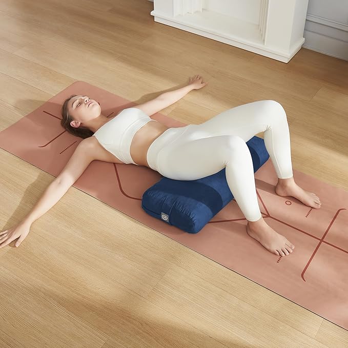 Meditation Cushion Bolster Pillow for Restorative Yoga β Supportive Cushion for Meditation, Pilates, and Relaxation β Filled with Buckwheat Hulls - Removable Cover