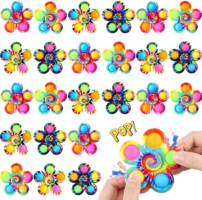 Gigilli 12 Pack Fidget Spinners for Kids, Sensory Fidget Toys Bulk Party Favors for Kids 4-8-12, Goodie Bags Stuffers Pop Mini Fidgets Classroom Prizes, Toddler Birthday Gifts, Autism Toy for Adults