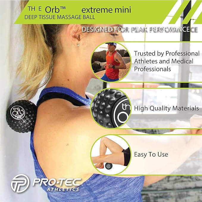 Pro-Tec Athletics Orb Massage Balls, Vary in Size and Color, Deep Tissue Massage, Muscle Relief, Hamstring, Quadriceps, Calf, Multi-Directional Massage Ball, Enhance Performance, Adult, Working Out.