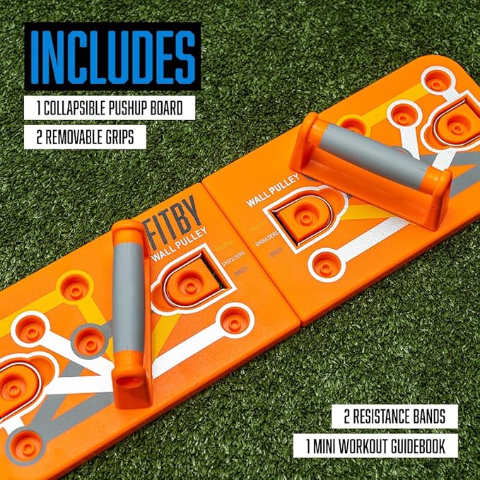 Foldable Push Up Board for Men and Women- Multifunctional Workout Equipment - Foldable Push Up Bar- Fitness Gym Equipment- Portable Board for Home Exercise and Workout - Push Up Board by Fitby