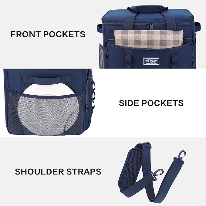 SUNUP 48 Cans Soft Sided Insulated Cooler Bag, Collapsible Large Ice Chest, Portable Leak-Proof Cooler for Travel, Camping, Beach, Grocery