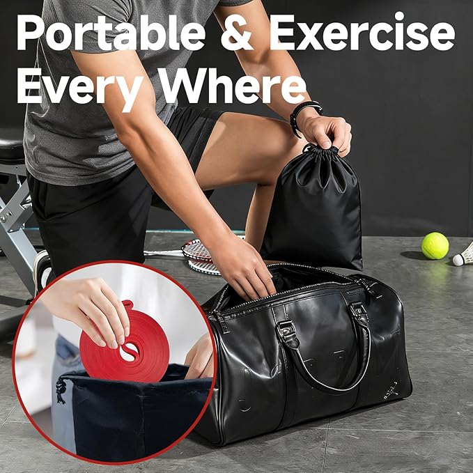 Resistance Bands Set with Door Anchor, Multi-Levels Pull Up Assistance Bands, Exercise Bands for Working Out, Stretching, Muscle Training, Physical Therapy (Men/Women)