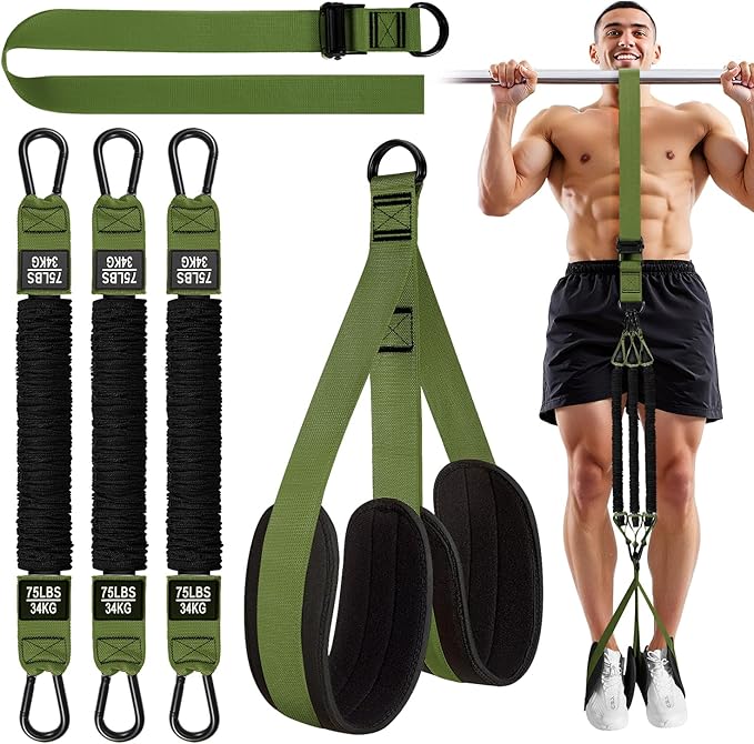 HPYGN Pull Up Assistance Bands, Heavy Duty Resistance Band for Pull Up Bar, Adjustable Weight/Size with Fabric Feet/Knee Rest, Bands for Pull Up Assist for Strength Training, Pull Up Assist Band