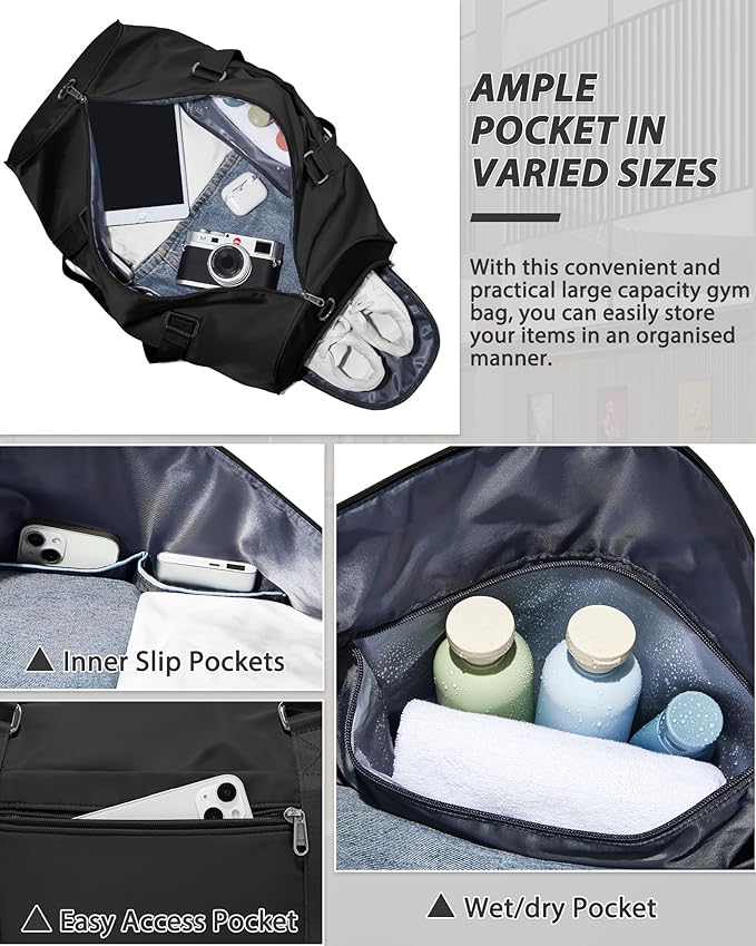 Gym Bag Womens,Travel Duffel Carry on Bag Sport Tote Bag Weekend Overnight Bag