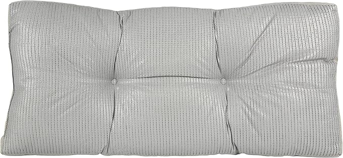 Klear Vu The Gripper Omega Non-Slip Tufted Bench Cushion for Indoor Furniture, Entryway Storage, Bay Window, Corner Nook or Piano Seat, 30 Inches, 04 Gray