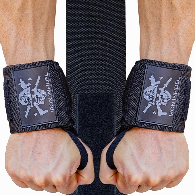 Iron Infidel Wrist Wraps for Weightlifting - 18" and 24" Heavy Duty Support for Working Out, Gym Accessories for Men - Use for Lifting, Crossfit, Fitness, Exercise, Bench Press, Powerlifting