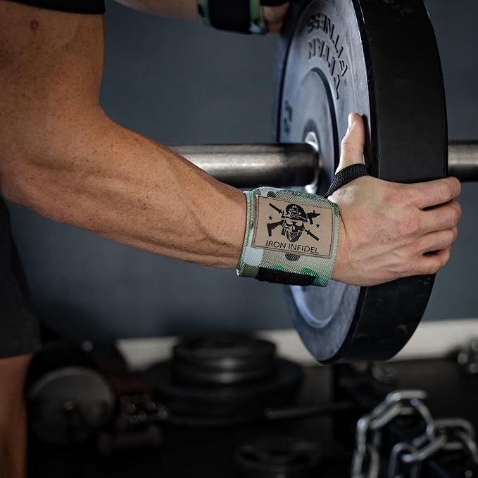 Iron Infidel Wrist Wraps for Weightlifting - 18" and 24" Heavy Duty Support for Working Out, Gym Accessories for Men - Use for Lifting, Crossfit, Fitness, Exercise, Bench Press, Powerlifting