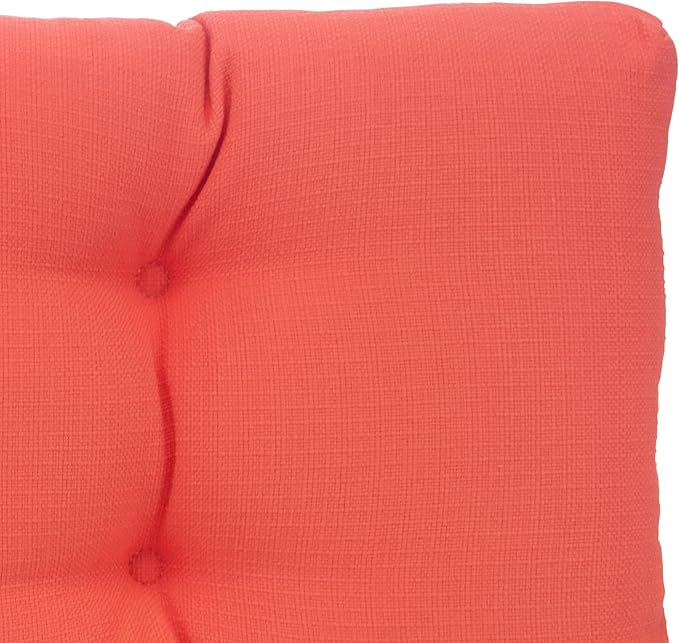 Klear Vu The Gripper Omega Non-Slip Tufted Bench Cushion for Indoor Furniture, Entryway Storage, Bay Window, Corner Nook or Piano Seat, 33 Inches, 16 Coral