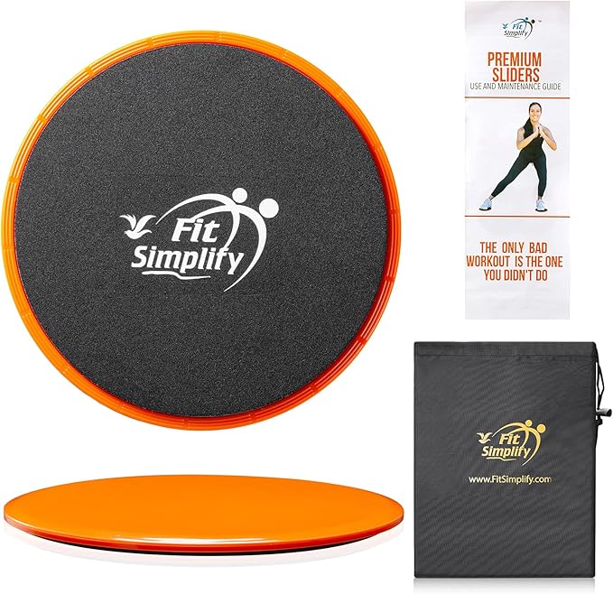 Fit Simplify Core Sliders Abdominal Exerciser with Instruction Guide and Carry Bag