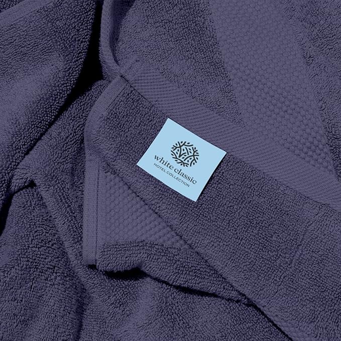 White Classic Luxury Soft Navy Bath Sheet Towels - 650 GSM Cotton Luxury Bath Towels Extra Large 35x70 | Highly Absorbent and Quick Dry | Hotel Collection Extra Large Bath Towels Oversized, 2 Pack