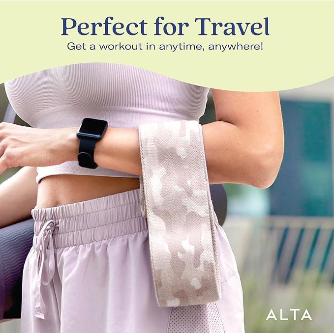 ALTA Booty Bands for Women - Premium Non-Slip Fabric Resistance Bands for Working Out - Cloth Resistance Bands for Legs, Fabric Exercise Bands, Leg Bands for Working Out Women, Looped Hip Bands Set