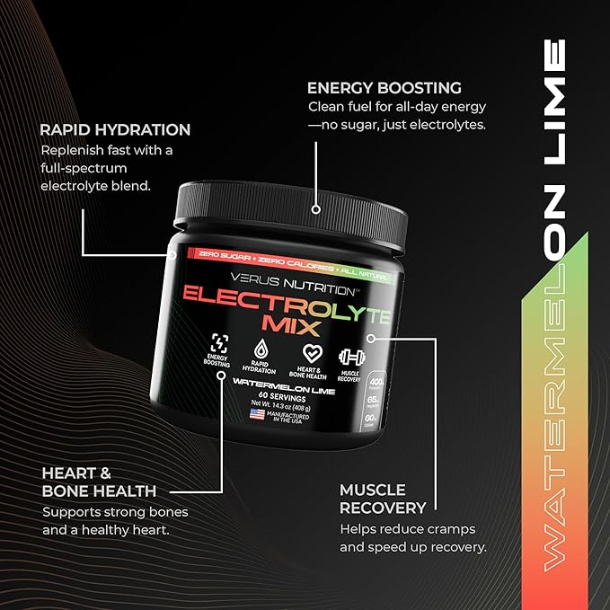 Electrolytes Powder No Sugar- Zero Calorie Hydration Powder | Sugar Free Electrolytes for Fasting, Keto & Vegan | Natural Ingredients Electrolyte Mix for Energy Boost, 60 Servings