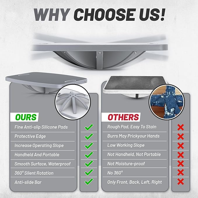 Advanced Wood Balance Board, 360 Degree Rotation and Tilt - Non-Slip 500 lbs Wobble Board for Standing Desk, Physical Therapy and Yoga Practice, Core