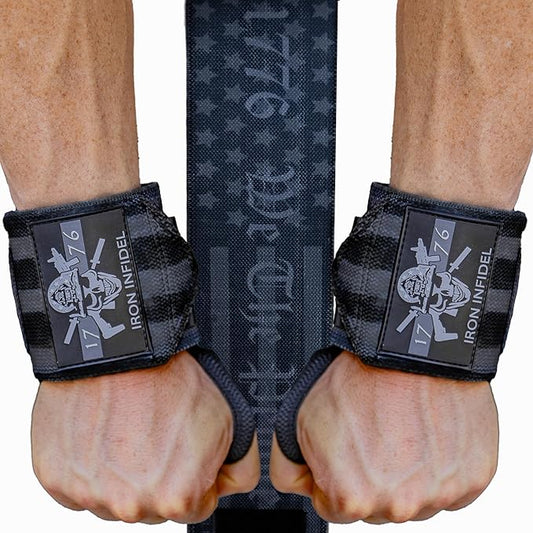 Iron Infidel Wrist Wraps for Weightlifting - 18" and 24" Heavy Duty Support for Working Out, Gym Accessories for Men - Use for Lifting, Crossfit, Fitness, Exercise, Bench Press, Powerlifting