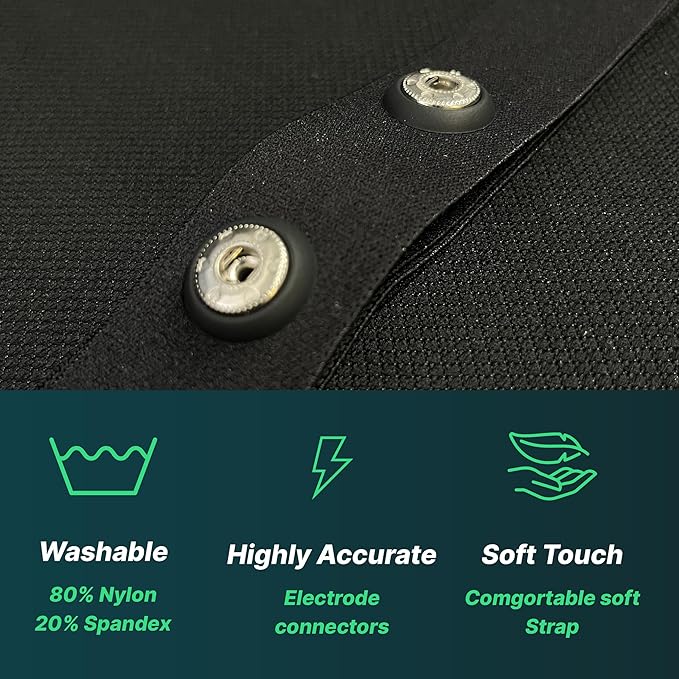 Replacement Heart Rate Chest Monitor Strap, Compatible with Frontier X2 Wahoo Tickr Polar Garmin HRM Coospo