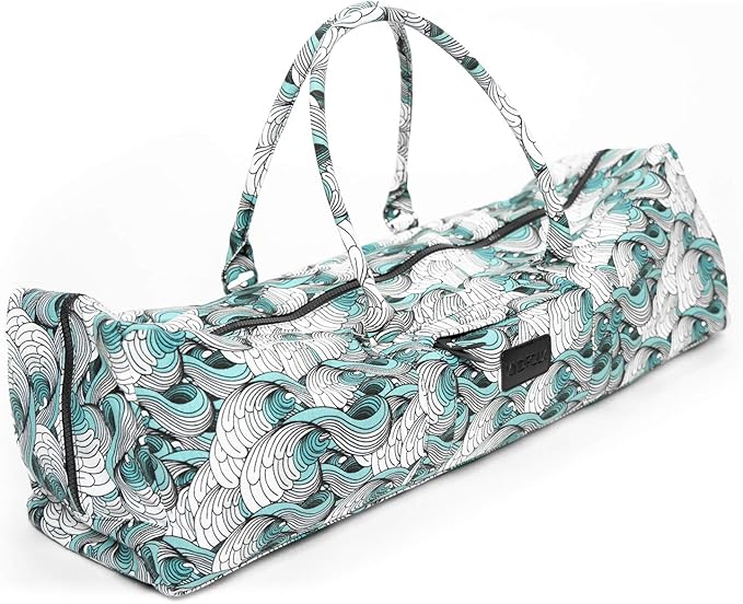 Kindfolk Yoga Mat Duffle Bag Patterned Canvas with Pocket and Zipper