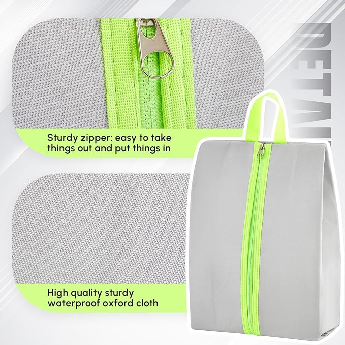 2 Pack Smell Proof Shoe Cleat Bag for Travel Water-Resistant Odor Absorbing Lightweight Golf Soccer Shoe Storage Organizer Shoe Pouch with Zipper for Gym Sports Travel Work