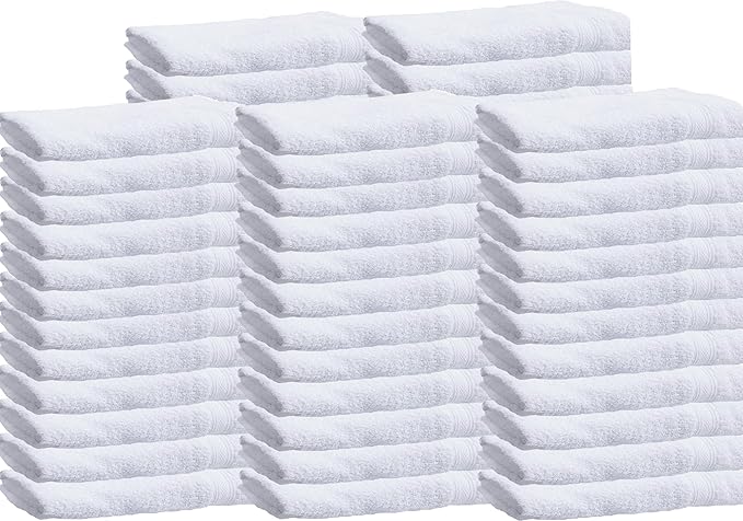 Towels N More 60 Pack 20x40 100% RS Cotton Loops Towels - Absorbent, Soft & Fluffy Bath Towels - Small & Lightweight BathTowels Ideal for Bathroom Accessories for Home, Gym, Beach, Salon, Spa, Motel