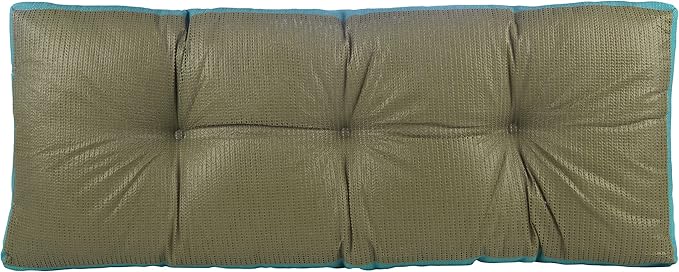 Klear Vu The Gripper Omega Non-Slip Tufted Bench Cushion for Indoor Furniture, Entryway Storage, Bay Window, 35 Inches, Solid Teal