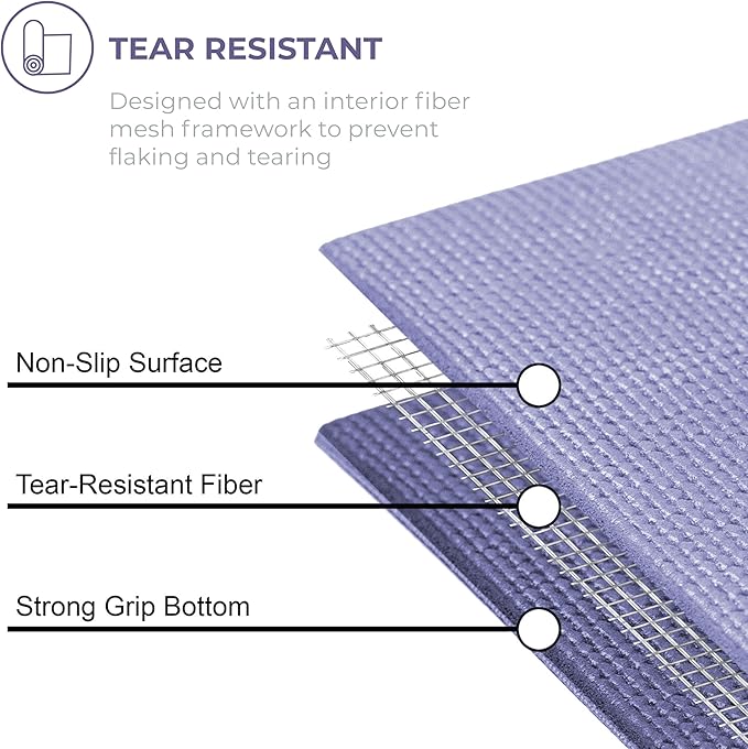 Sunshine Yoga Voyage Yoga Mat, 6 Pack, 72" x 24" Professional Studio and Gym Bulk Yoga Mats, 5mm Thick, Durable, Anti-Tear, Non Slip Fitness and Exercise Mats