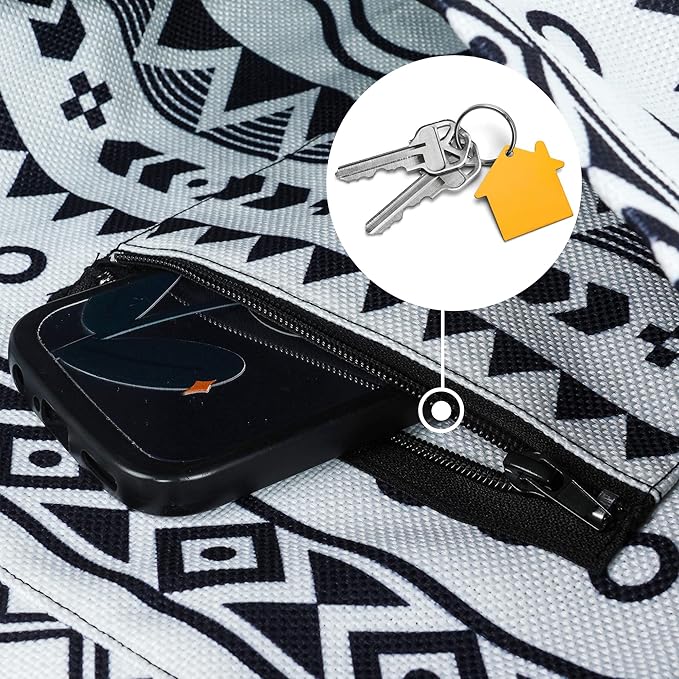 Fashion Printed Yoga Mat Bag with Large Side Pocket & Zipper Pocket Long Tote Yoga Bag Fit Most Size Mats - Holds More Yoga Accessories