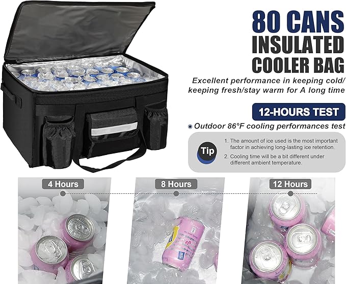 MyLifeUNIT Insulated Cooler Bag for Food & Pizza Delivery Bag Suitable for Car, Bike, Camping, Picnic, Beach, Large Size